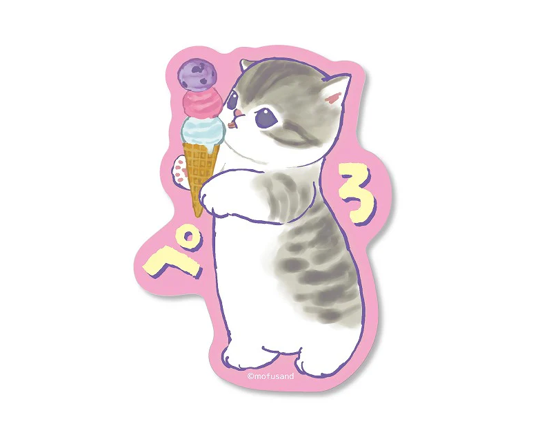 Mofusand - Ice Cream Smart Phone Sticker (B)