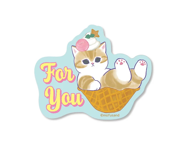 Mofusand - Ice Cream Smart Phone Sticker (D)