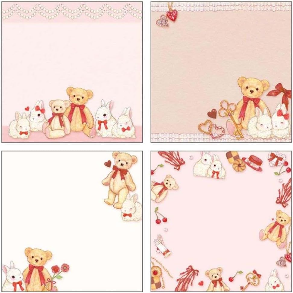 Miki Takei - Bunny and Teddy Bear Square Memo