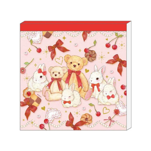 Miki Takei - Bunny and Teddy Bear Square Memo