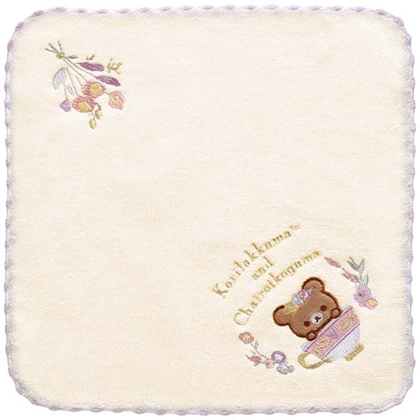 Rilakkuma - Flower Tea Time Tea Cream Hand Towel