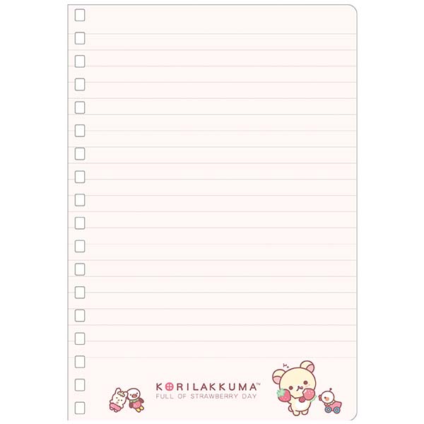 Rilakkuma - Strawberry B6 Spiral Notebook (A)
