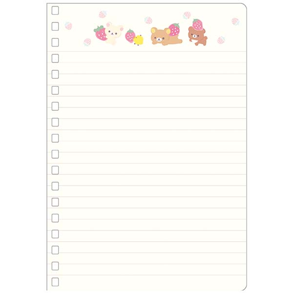 Rilakkuma - Strawberry B6 Spiral Notebook (B)