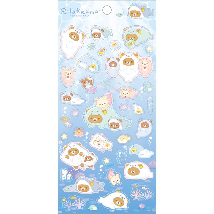 Rilakkuma - Relax Mood in the Ocean Memo Sticker (A)