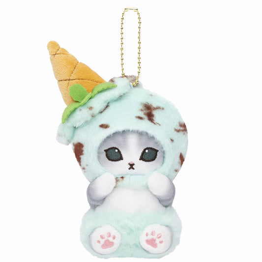 Mofusand - Chocolate Mint Ice Cream Keychain Plushie