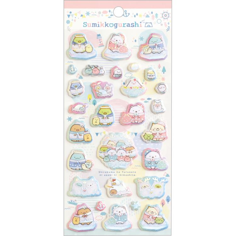 Sumikko Gurashi - Shirokuma's Hometown Squish Glitter Stickers (B)